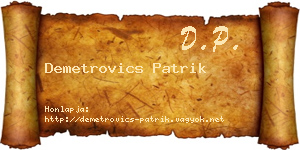 Demetrovics Patrik névjegykártya