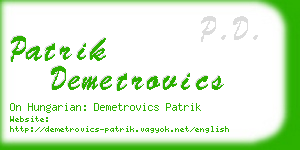 patrik demetrovics business card
